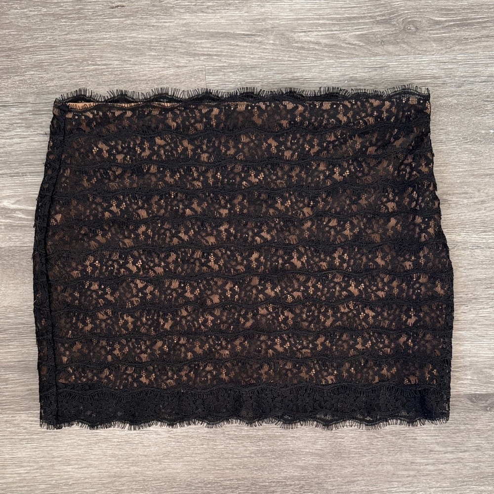 Haute Hippie Black Lace Mini Skirt